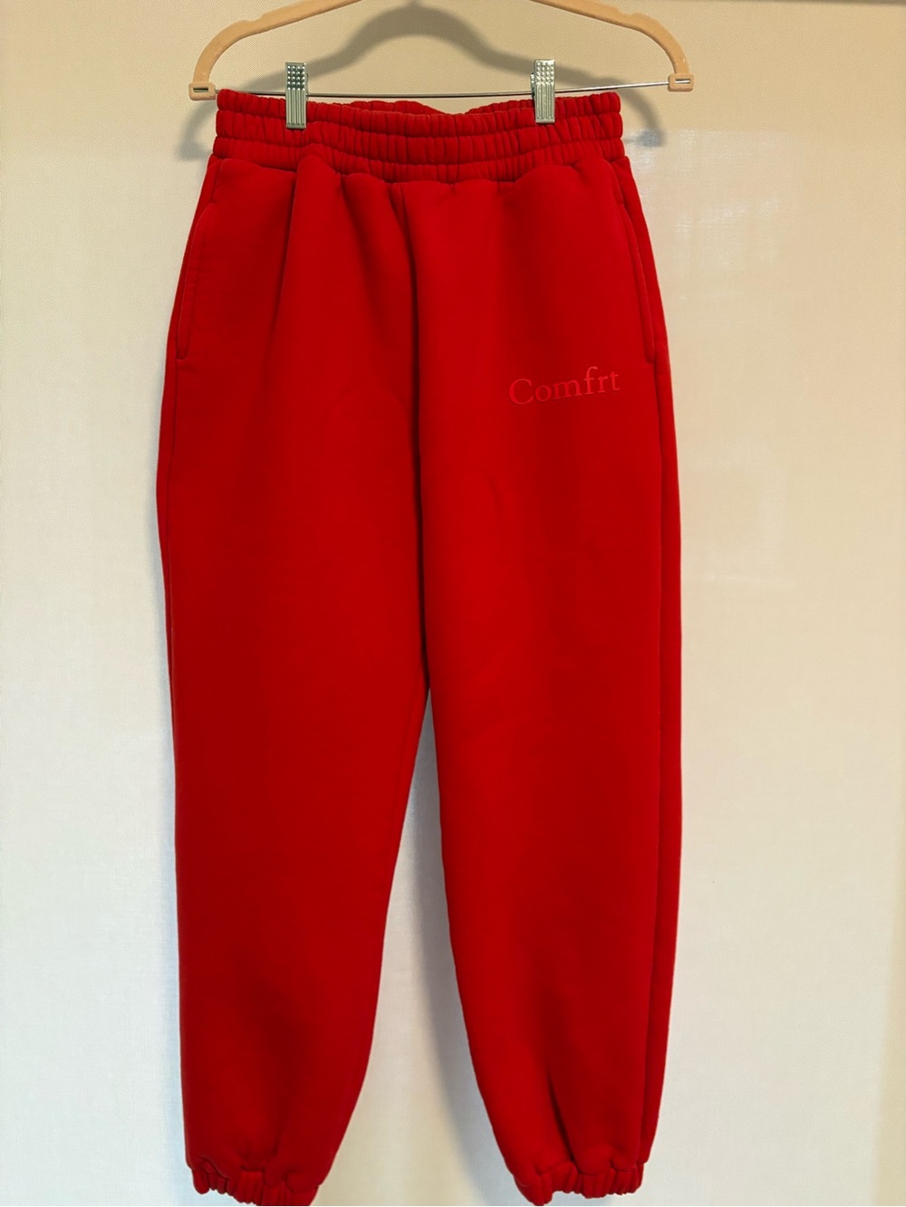 Comftr Women's Red Minimalist Sweatpants - Picture 2 of 3
